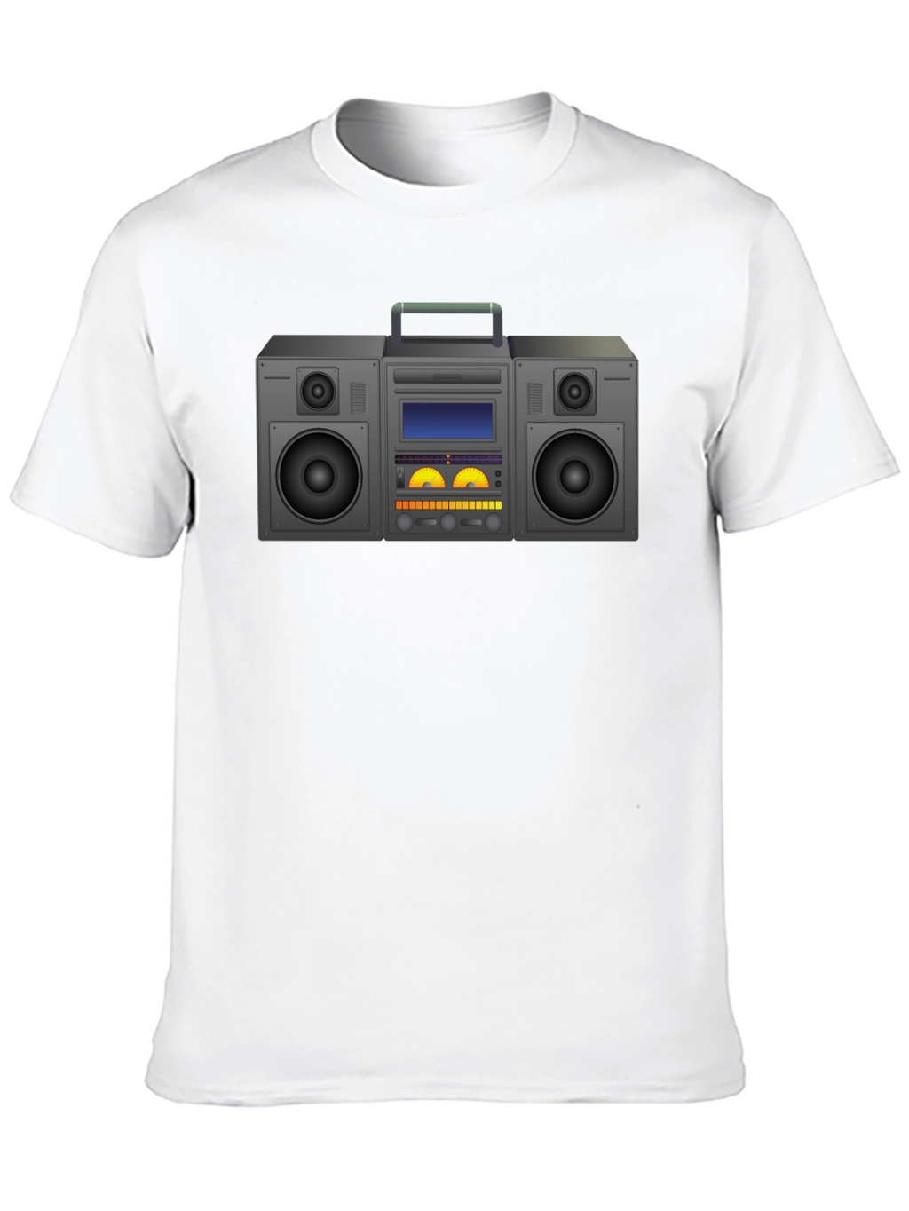 Retro Boombox Graphic T-Shirt - Black