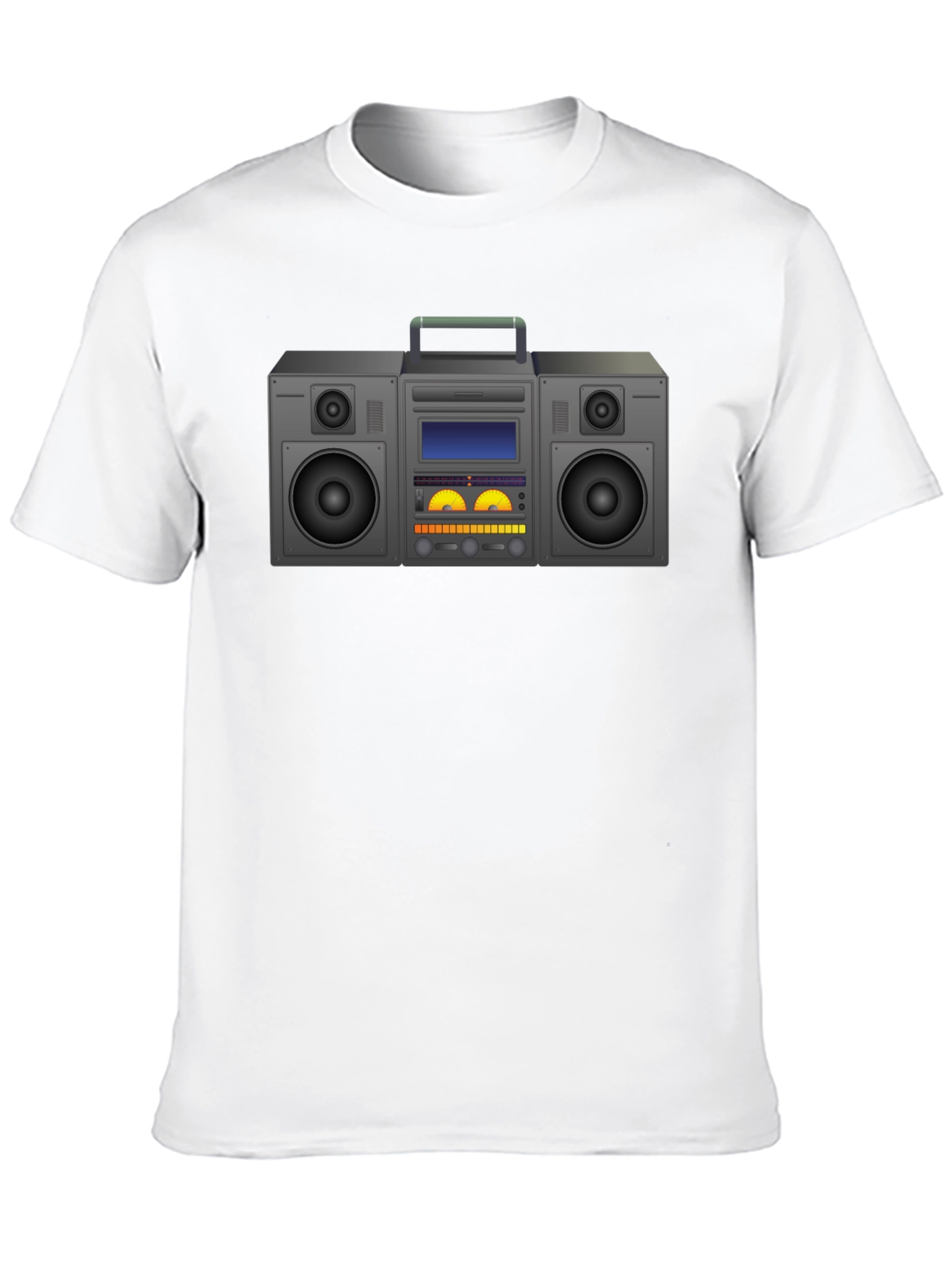 Retro Boombox Graphic T-Shirt - Black
