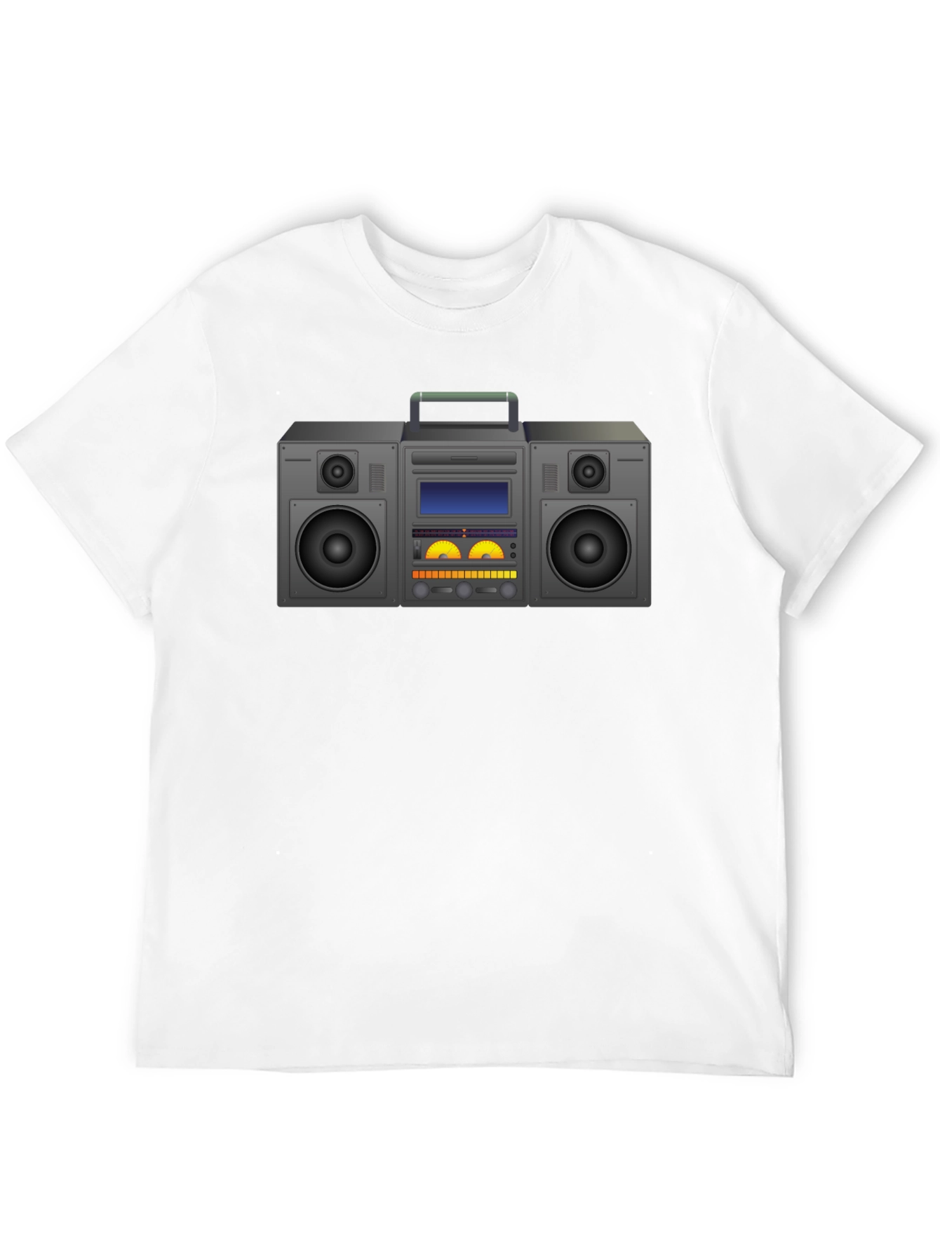 Retro Boombox Graphic T-Shirt - Black