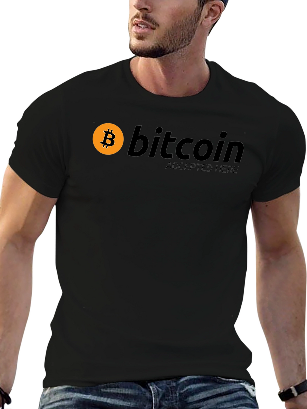 Bitcoin Accepted Here Black T-Shirt