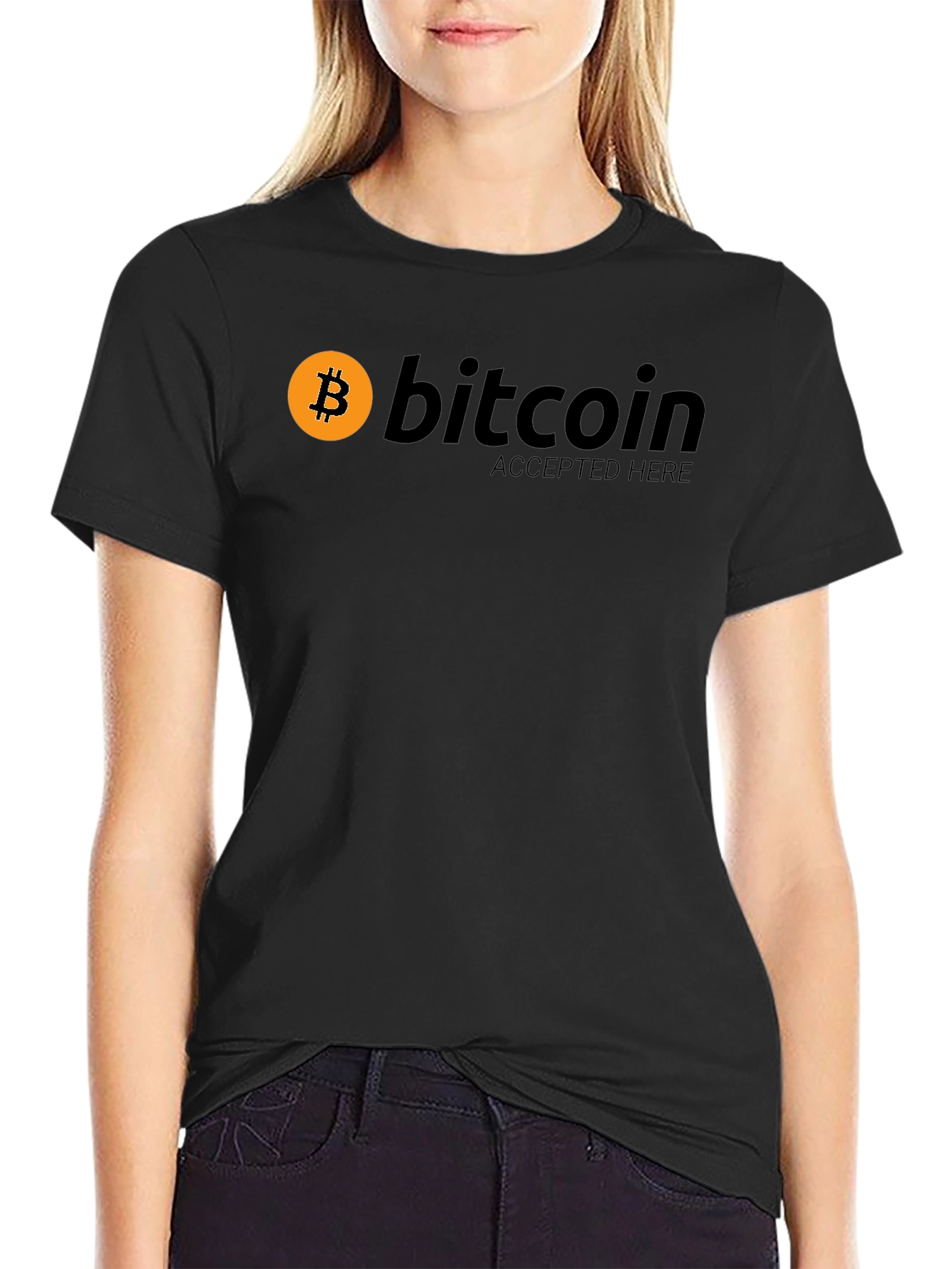 Bitcoin Accepted Here Black T-Shirt