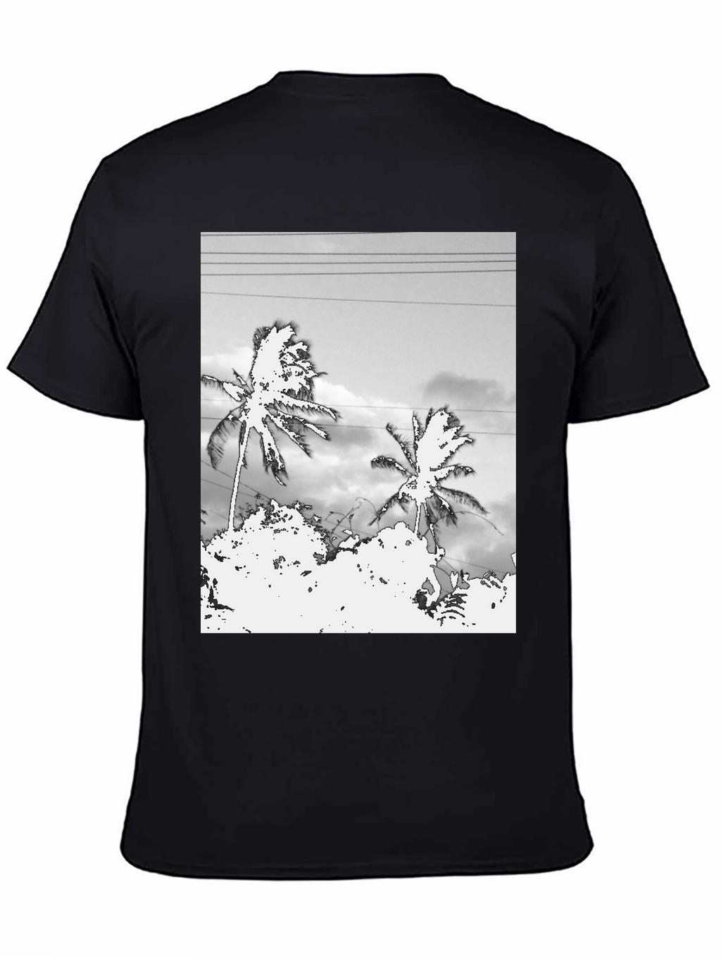 Palm Tree Graphic Tee - Black Casual T-Shirt