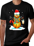 Basketball Snowman Christmas T-Shirt