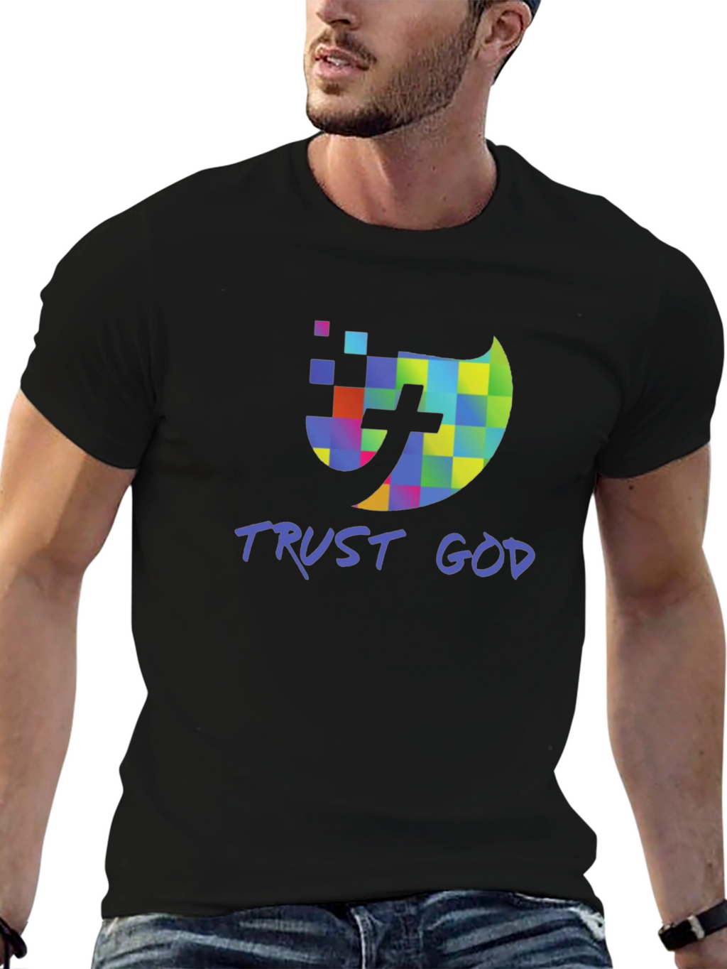 Trust God Christian T-Shirt Black