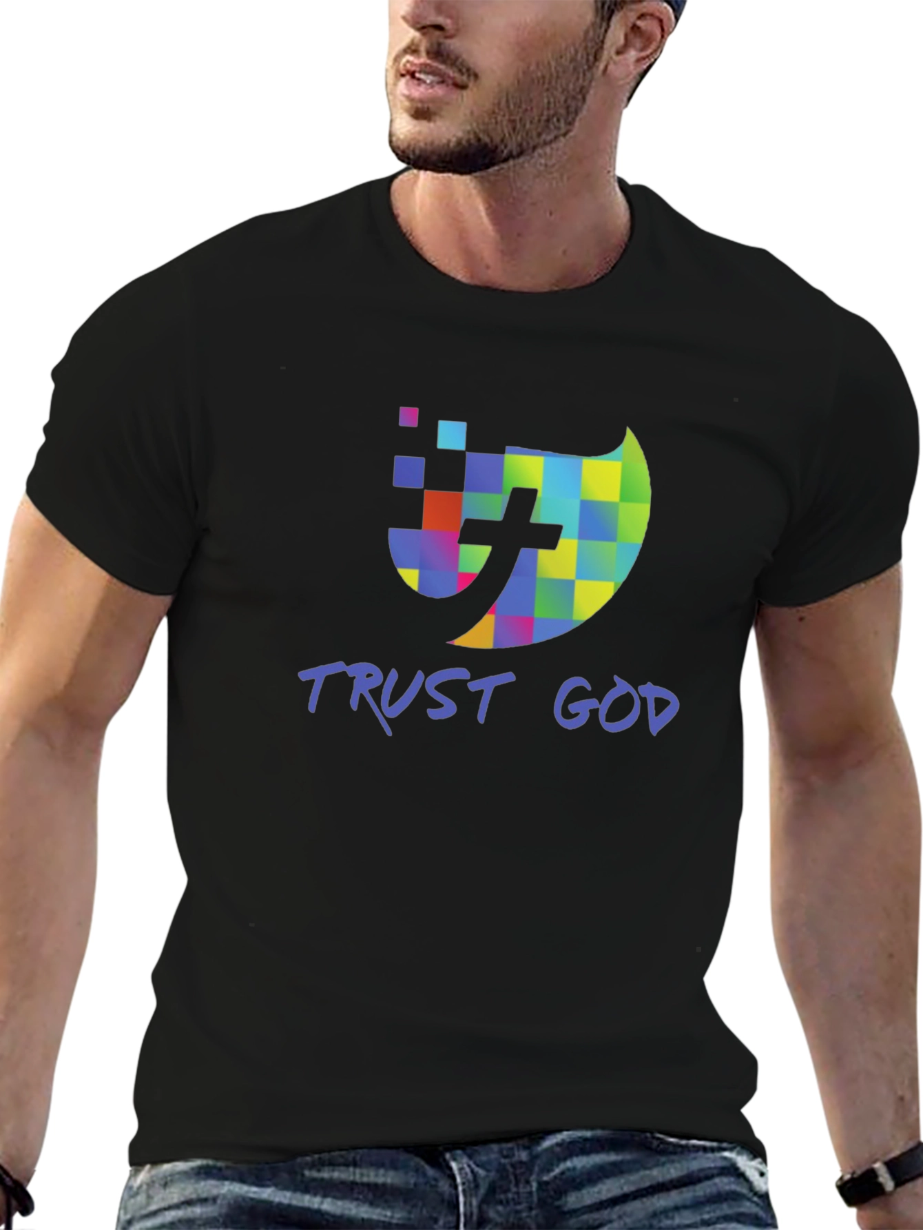 Trust God Christian T-Shirt Black