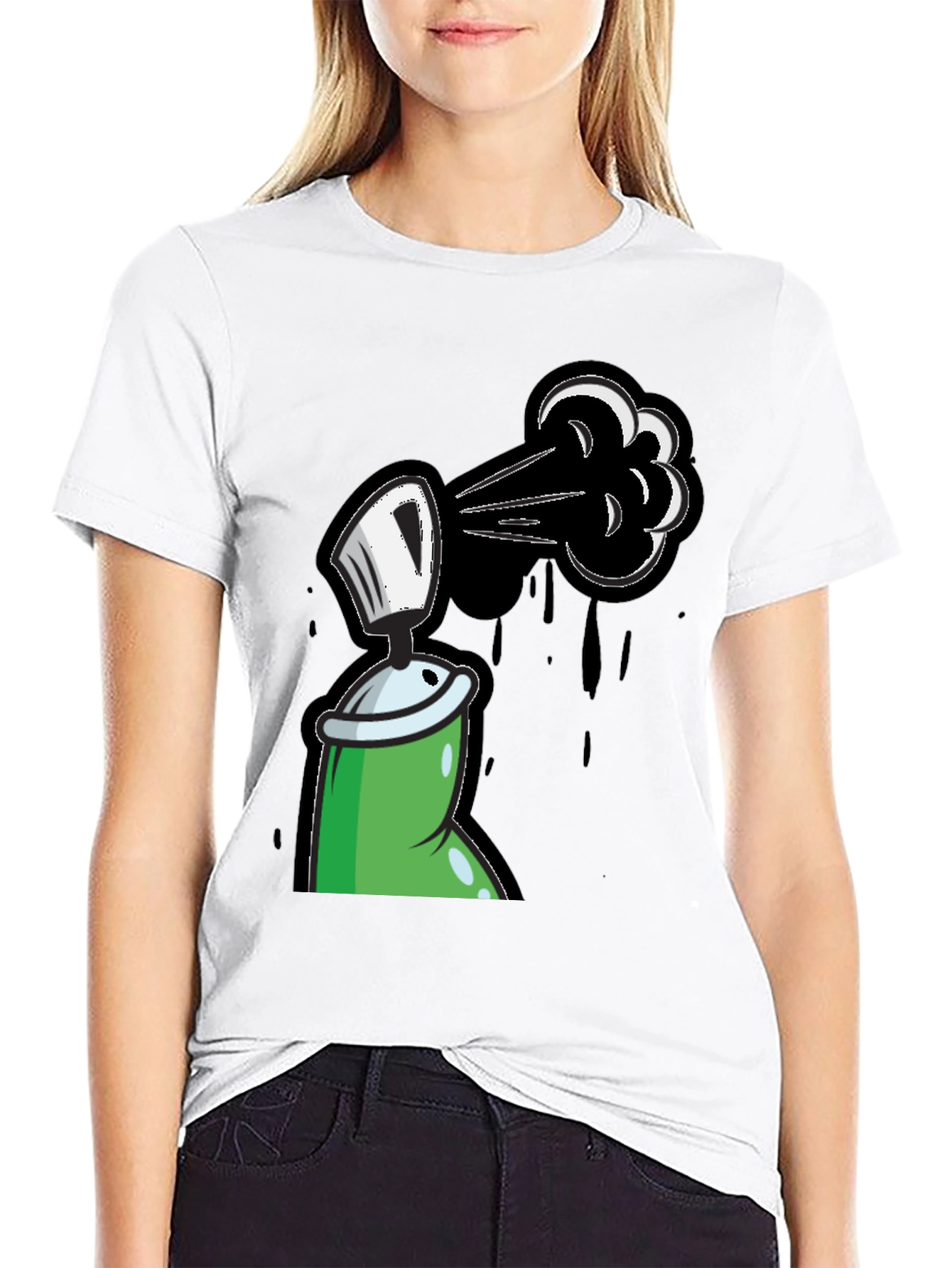 Spray Paint Graphic Tee - Street Art Style
