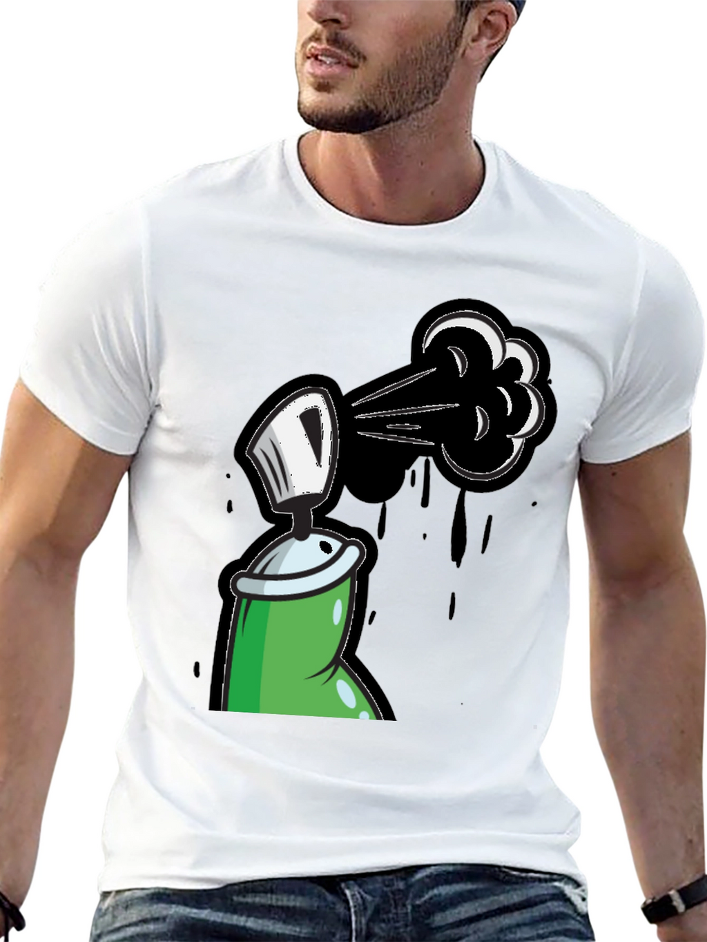 Spray Paint Graphic Tee - Street Art Style