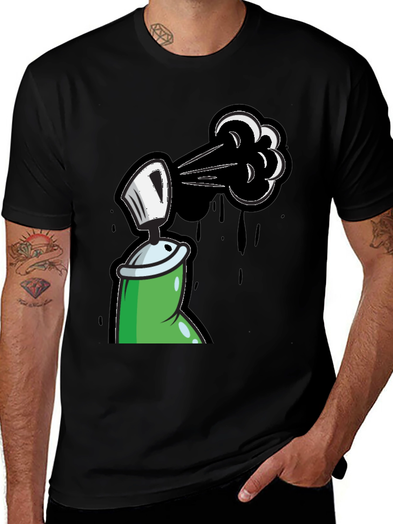 Spray Paint Graphic Tee - Street Art Style