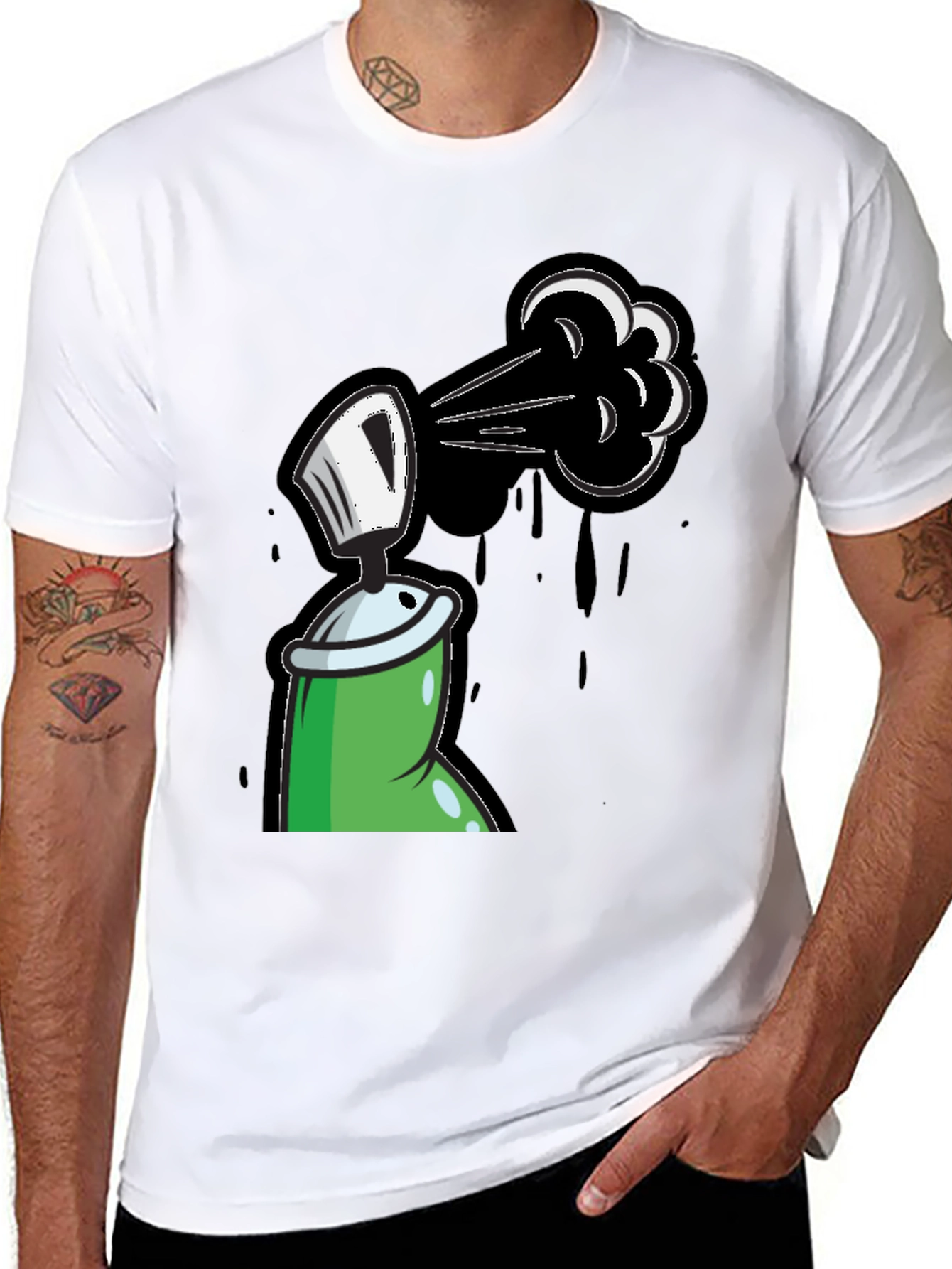 Spray Paint Graphic Tee - Street Art Style