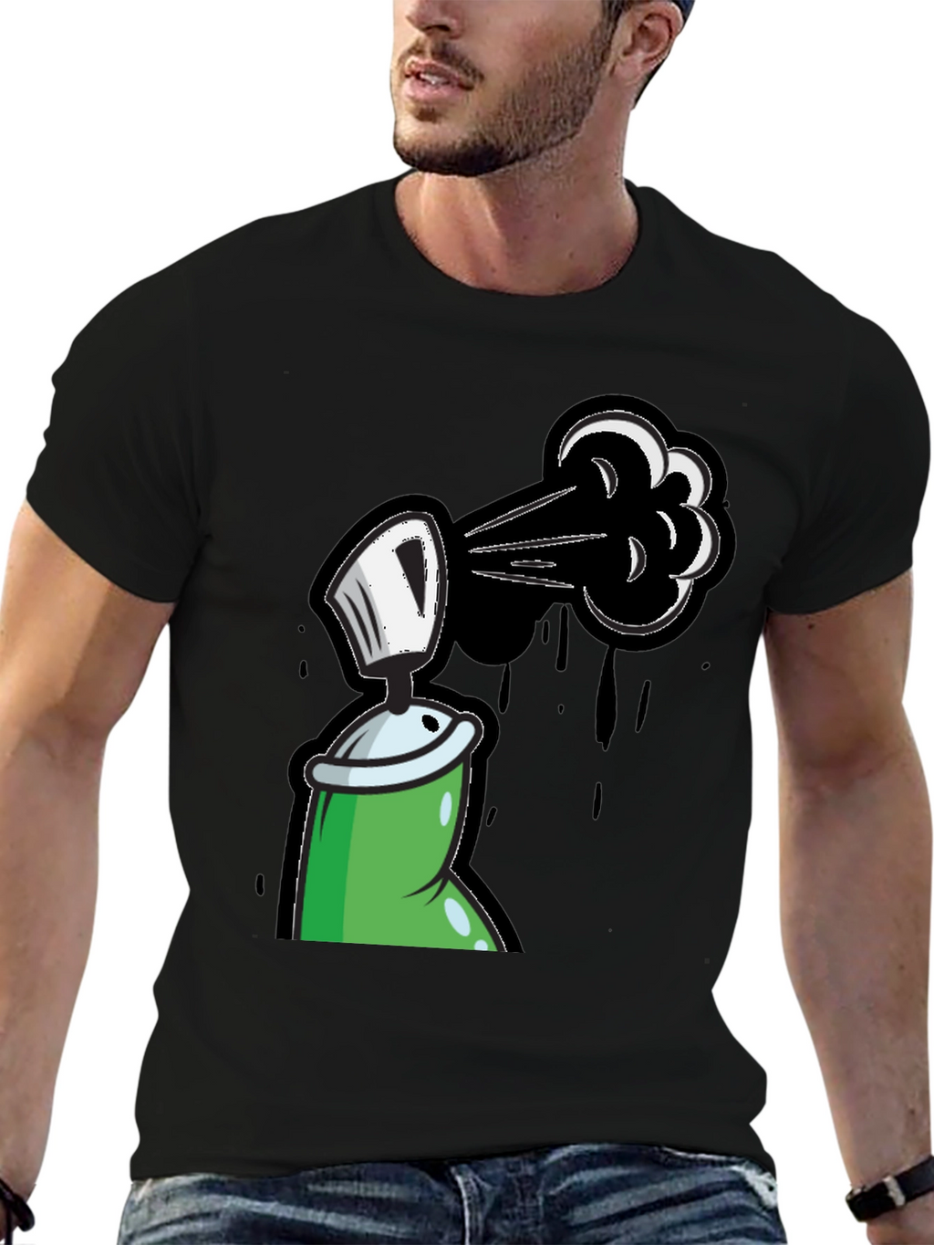 Spray Paint Graphic Tee - Street Art Style
