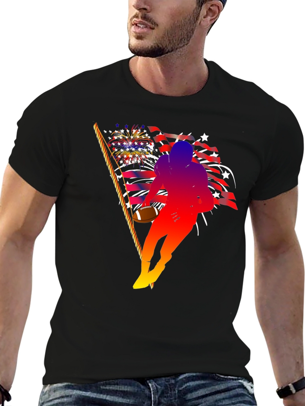 Patriotic Football Player T-Shirt