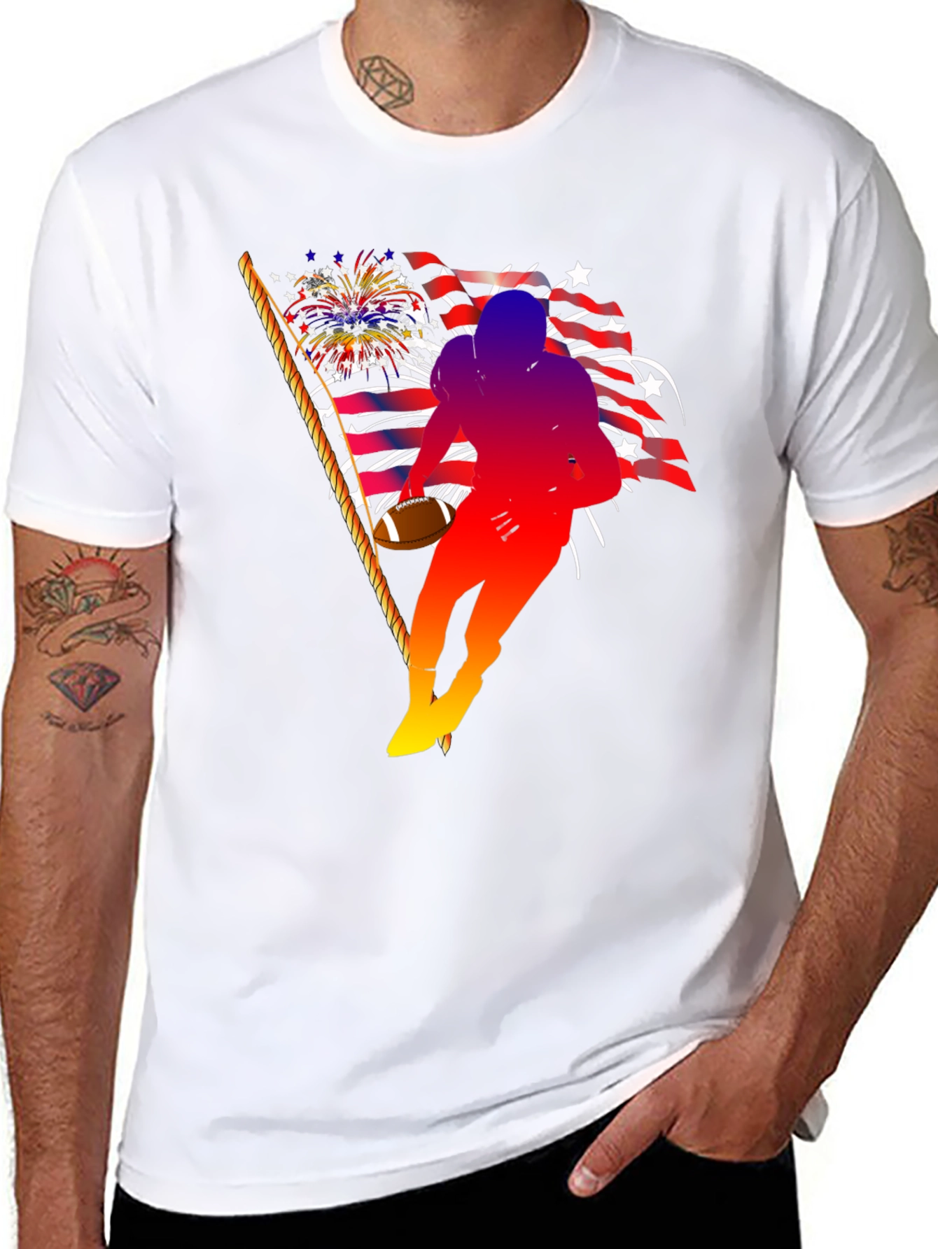 Patriotic Football Player T-Shirt