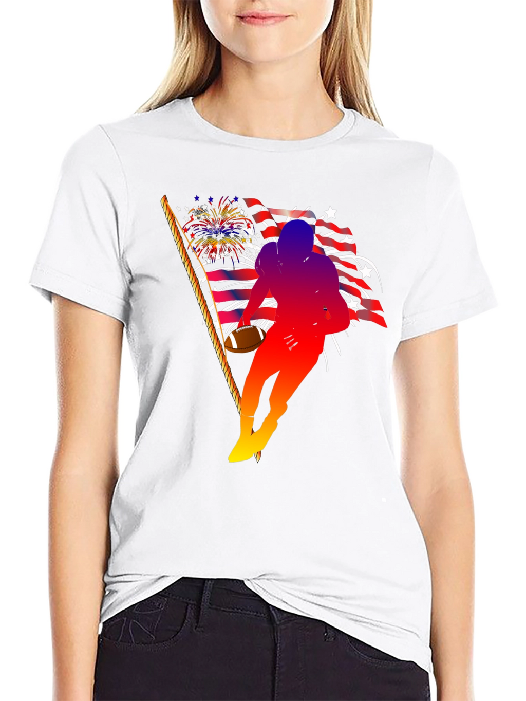 Patriotic Football Player T-Shirt