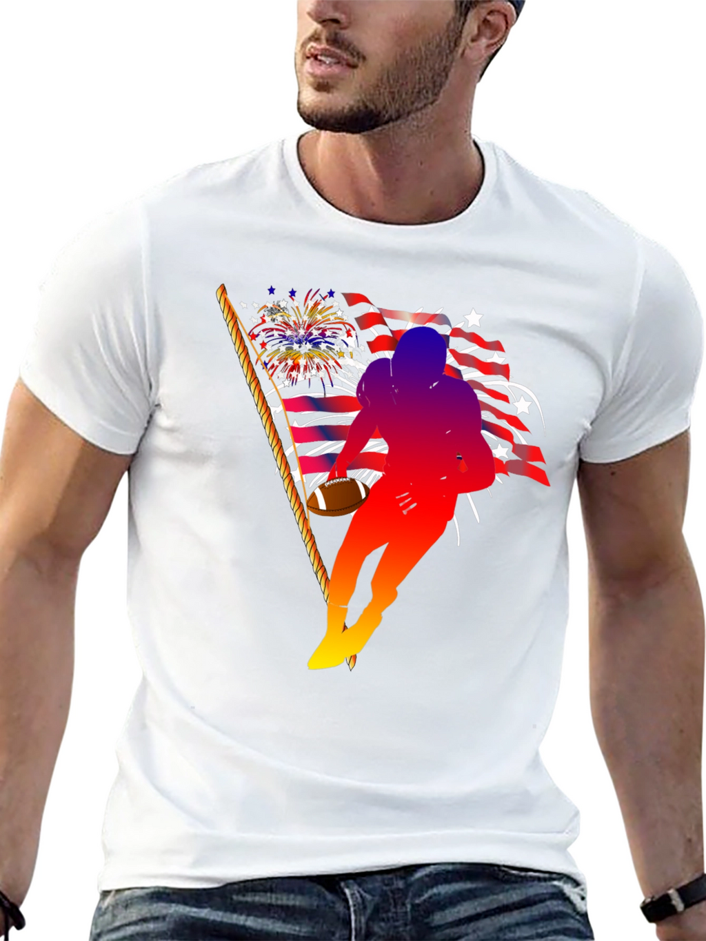 Patriotic Football Player T-Shirt