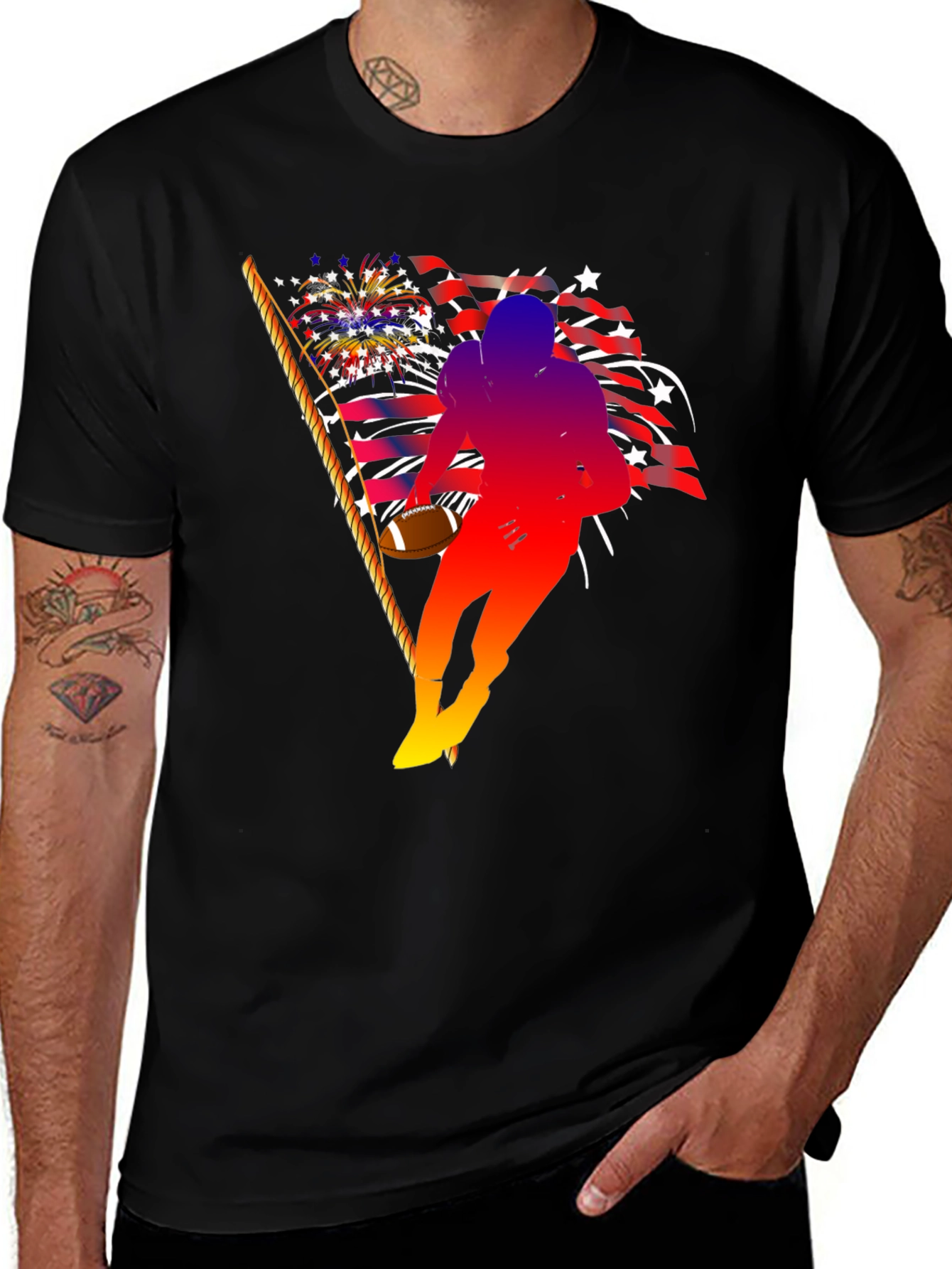 Patriotic Football Player T-Shirt