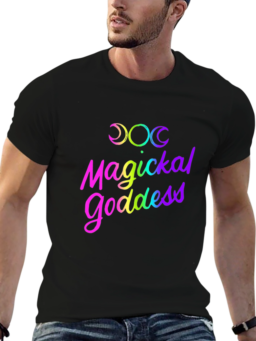 Magickal Goddess Rainbow Graphic T-Shirt