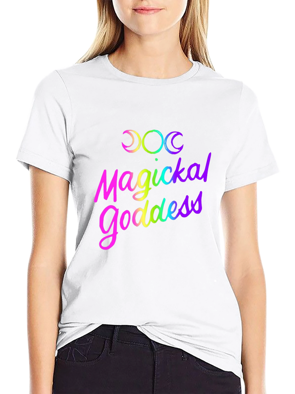 Magickal Goddess Rainbow Graphic T-Shirt