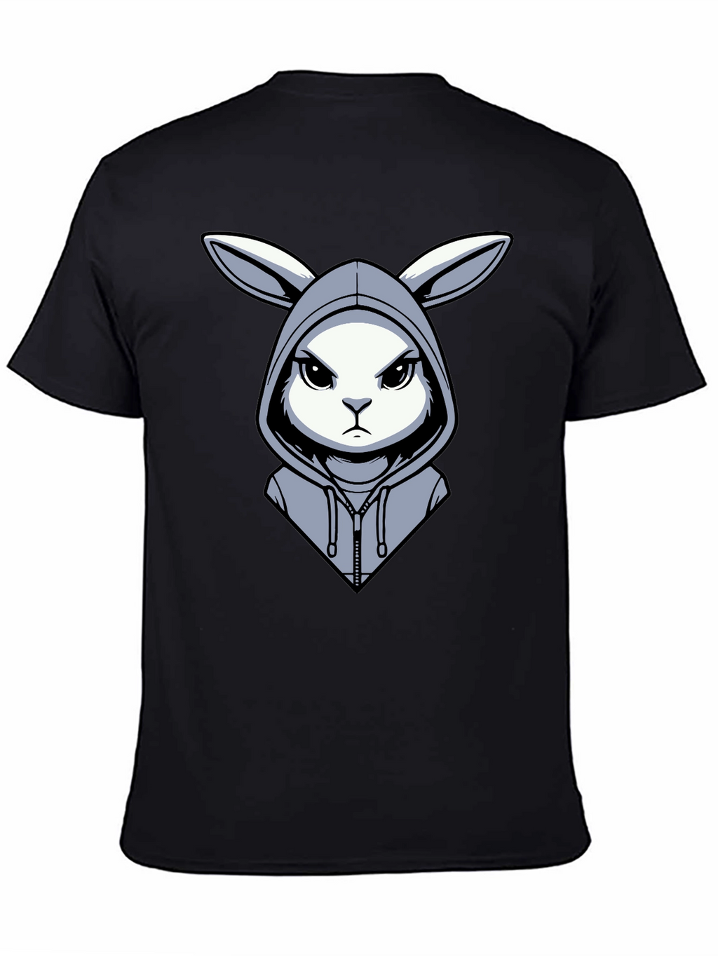 Hoodie Rabbit Tee - Edgy Cartoon Design
