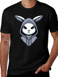 Hoodie Rabbit Tee - Edgy Cartoon Design