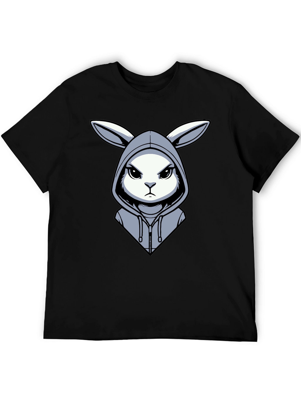 Hoodie Rabbit Tee - Edgy Cartoon Design