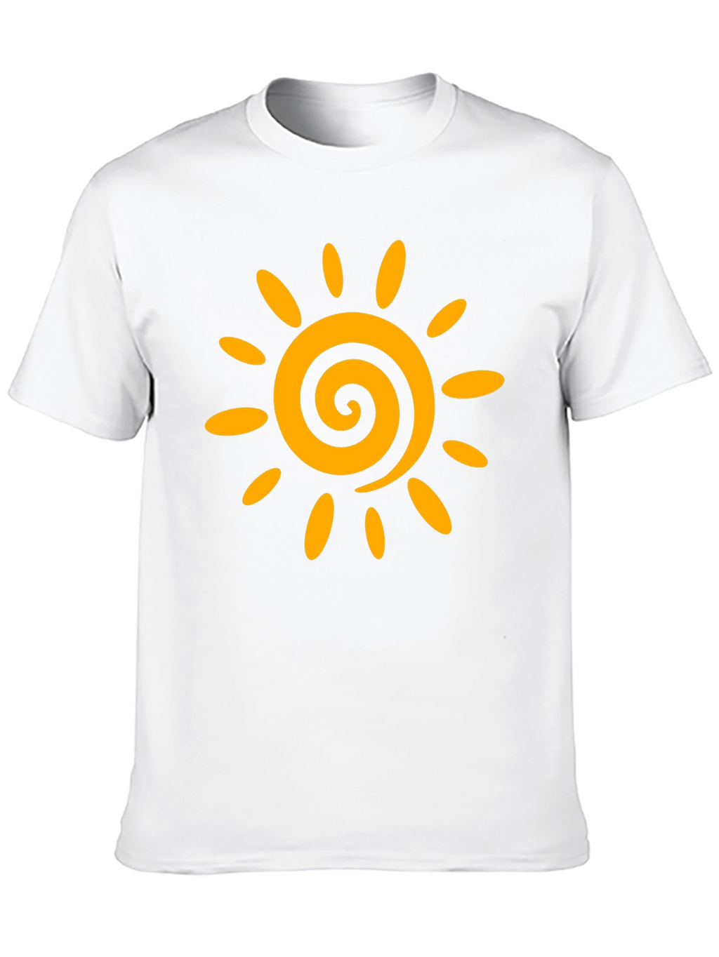 Black T-Shirt with Golden Sun Graphic