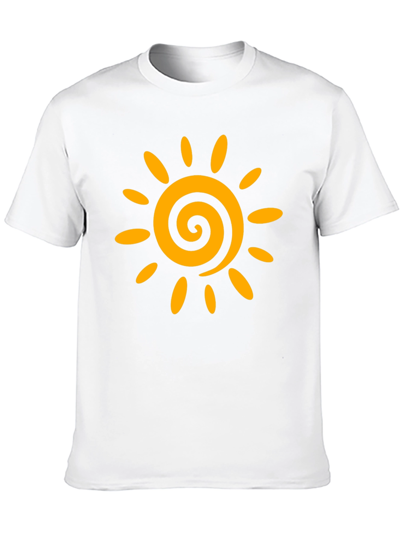 Black T-Shirt with Golden Sun Graphic