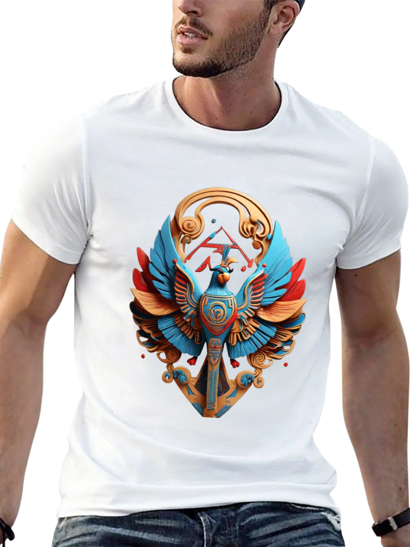 Egyptian Phoenix Graphic Tee - Bold Statement Shirt