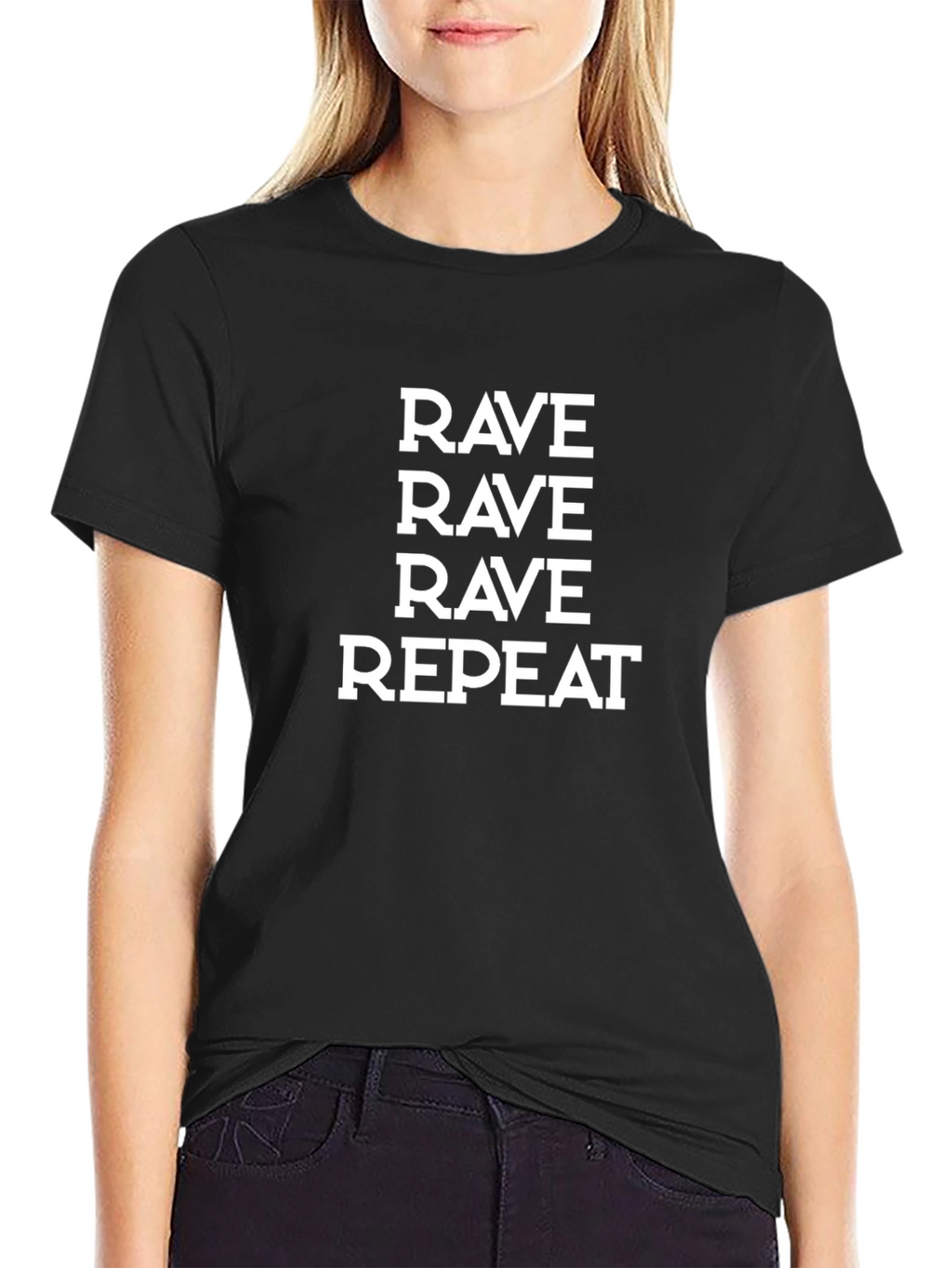 Rave Repeat Black Graphic Tee
