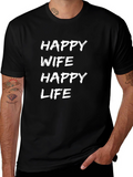 Happy Wife Happy Life Graphic T-Shirt