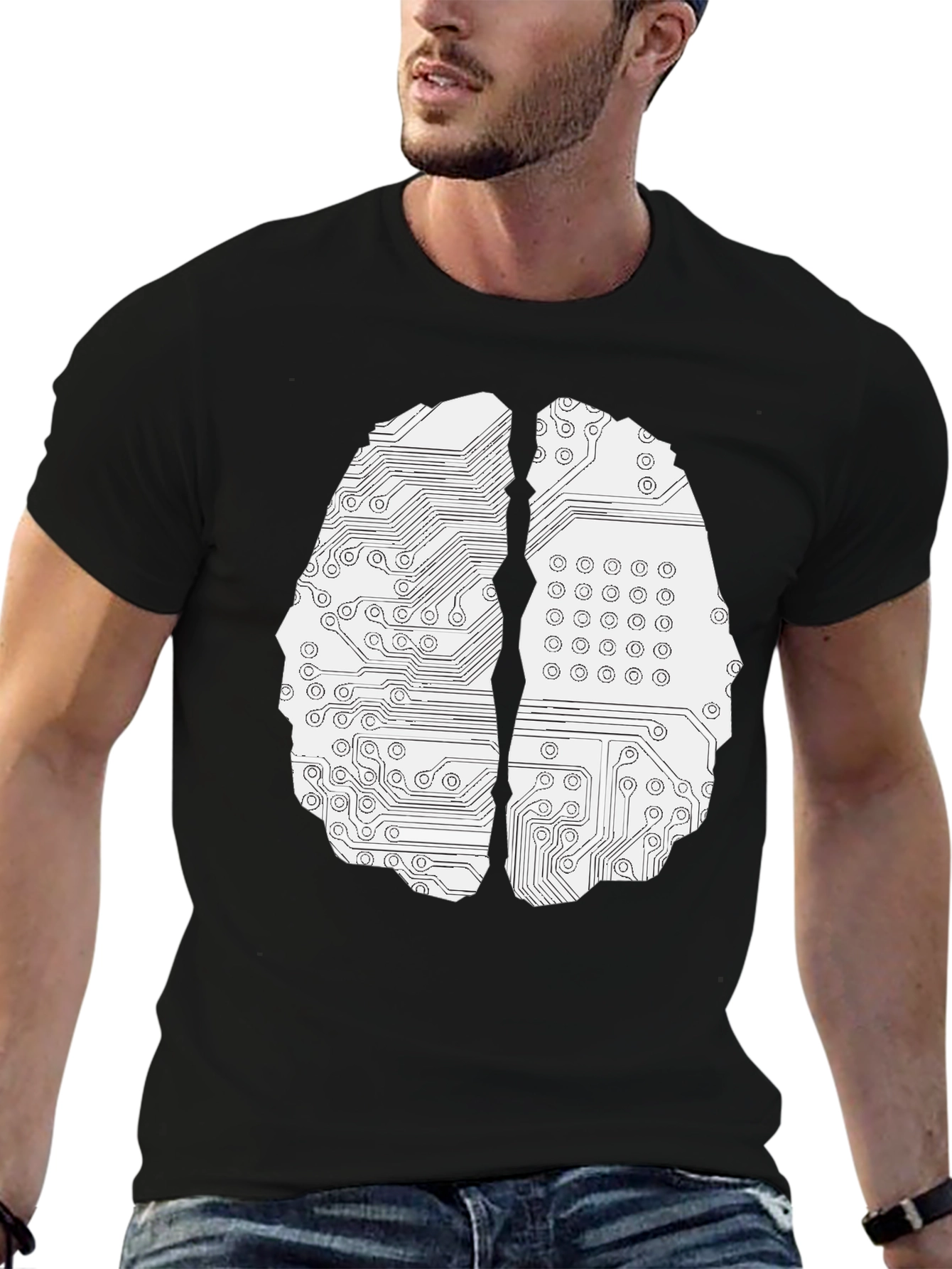 Circuit Brain Graphic Tee - Black