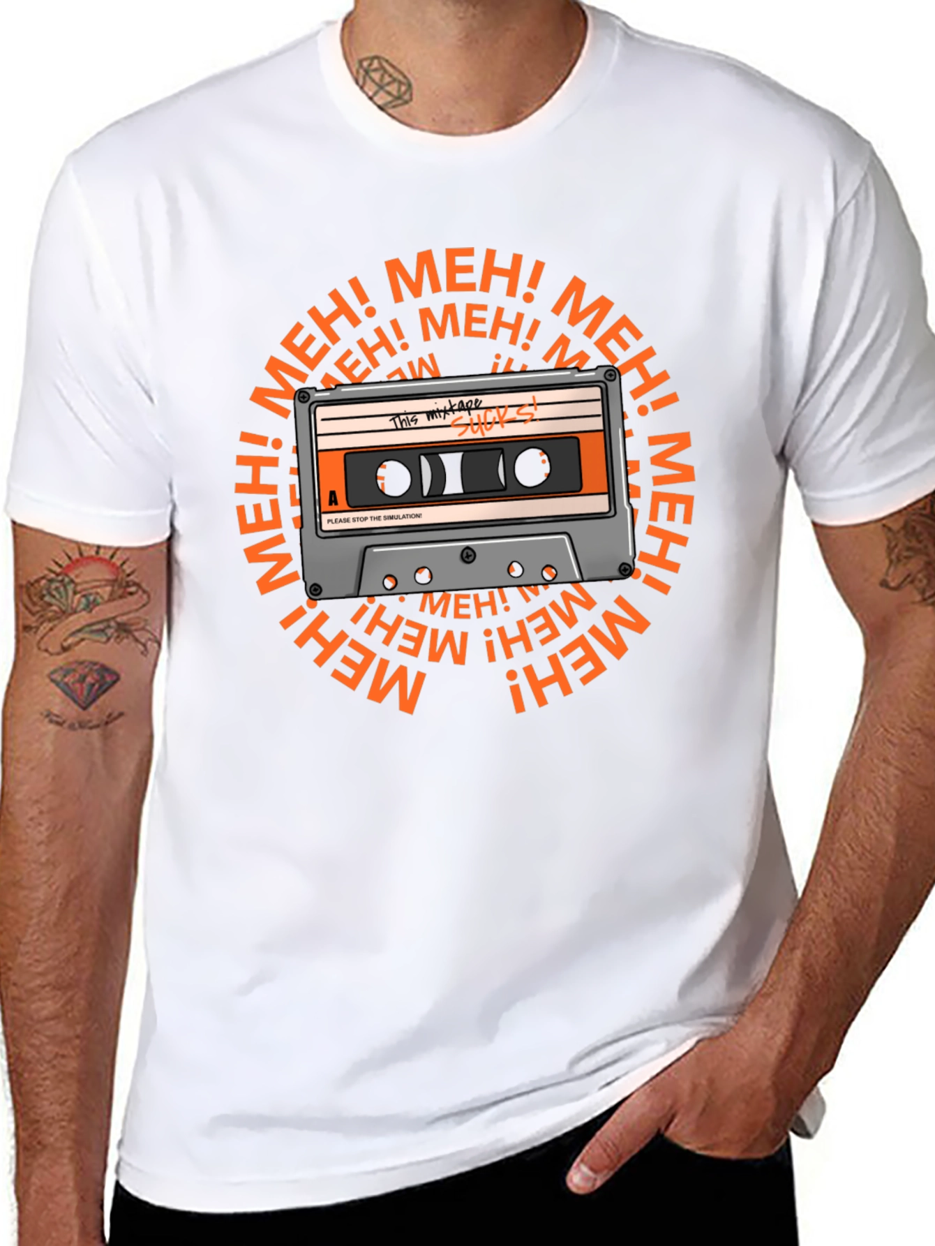 Meh Mixtape T-Shirt - Sarcastic Music Lover Tee