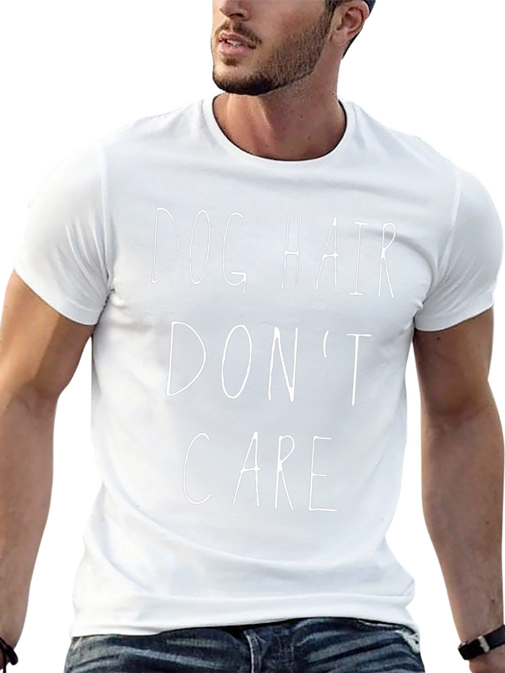 Dog Hair Dont Care Black Graphic T-Shirt