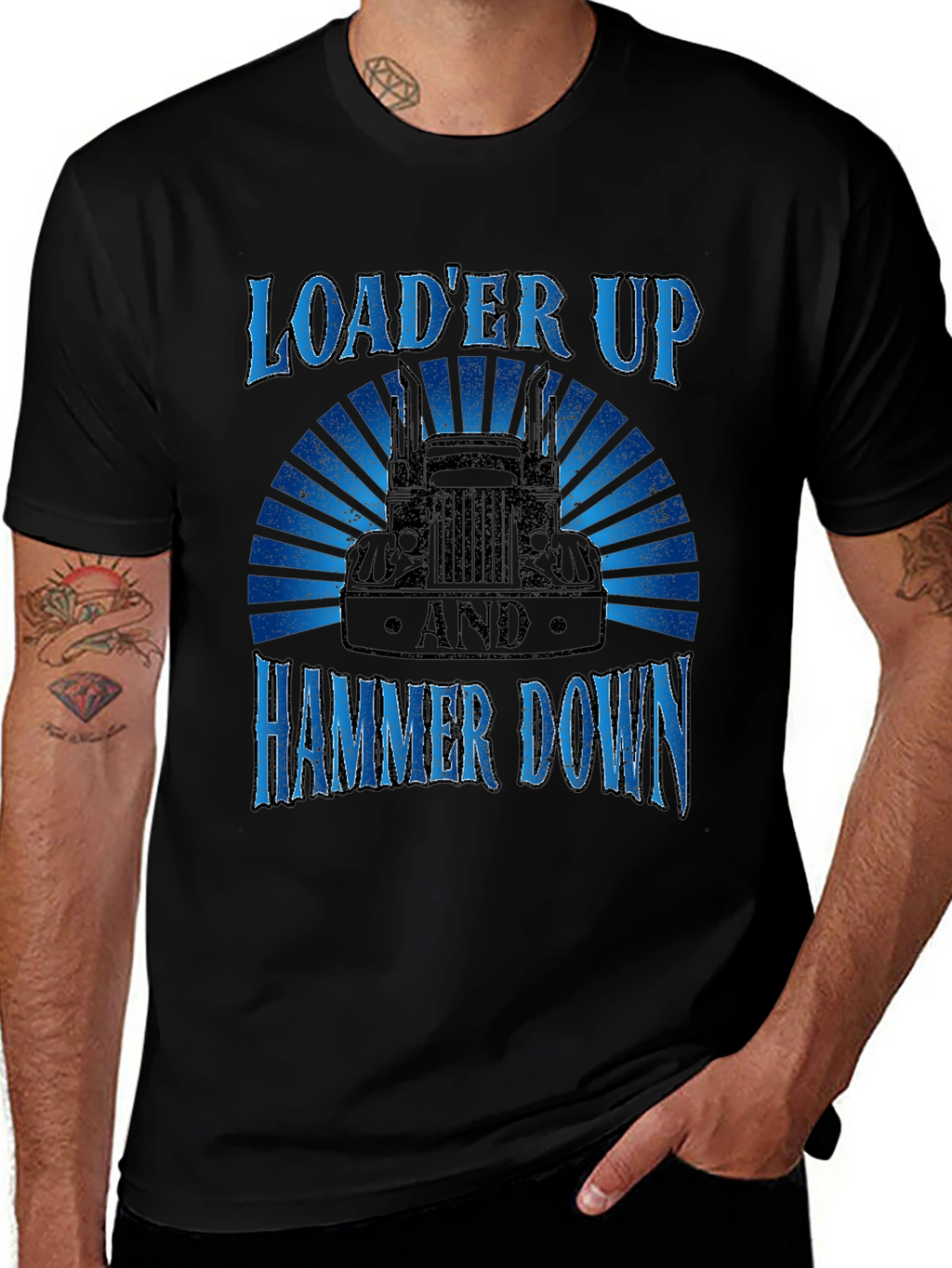 Loader Up Hammer Down Trucker T-Shirt
