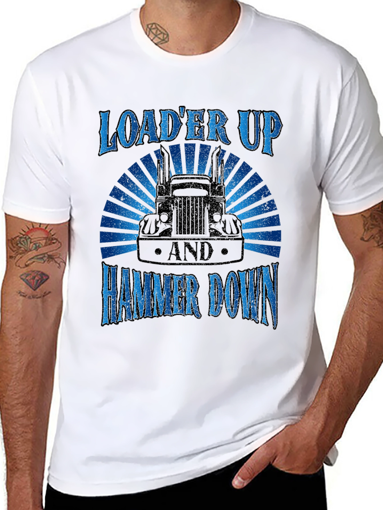 Loader Up Hammer Down Trucker T-Shirt