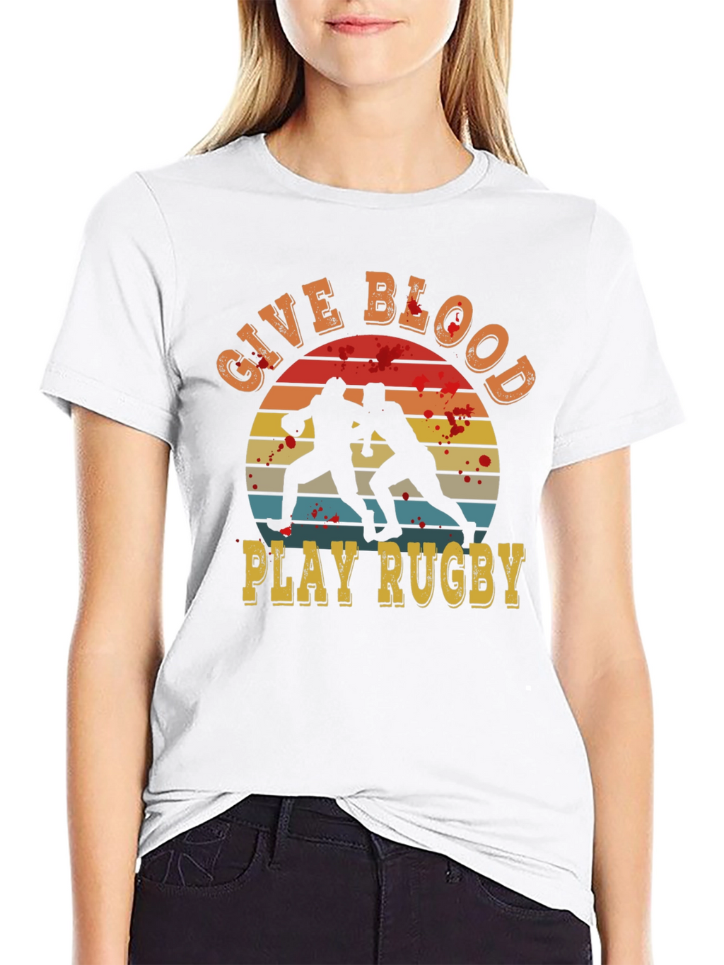 Give Blood Play Rugby Graphic Tee