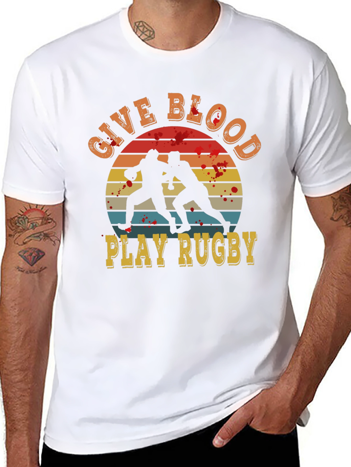 Give Blood Play Rugby Graphic Tee