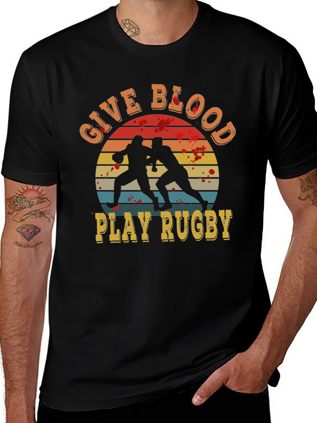 Give Blood Play Rugby Graphic Tee