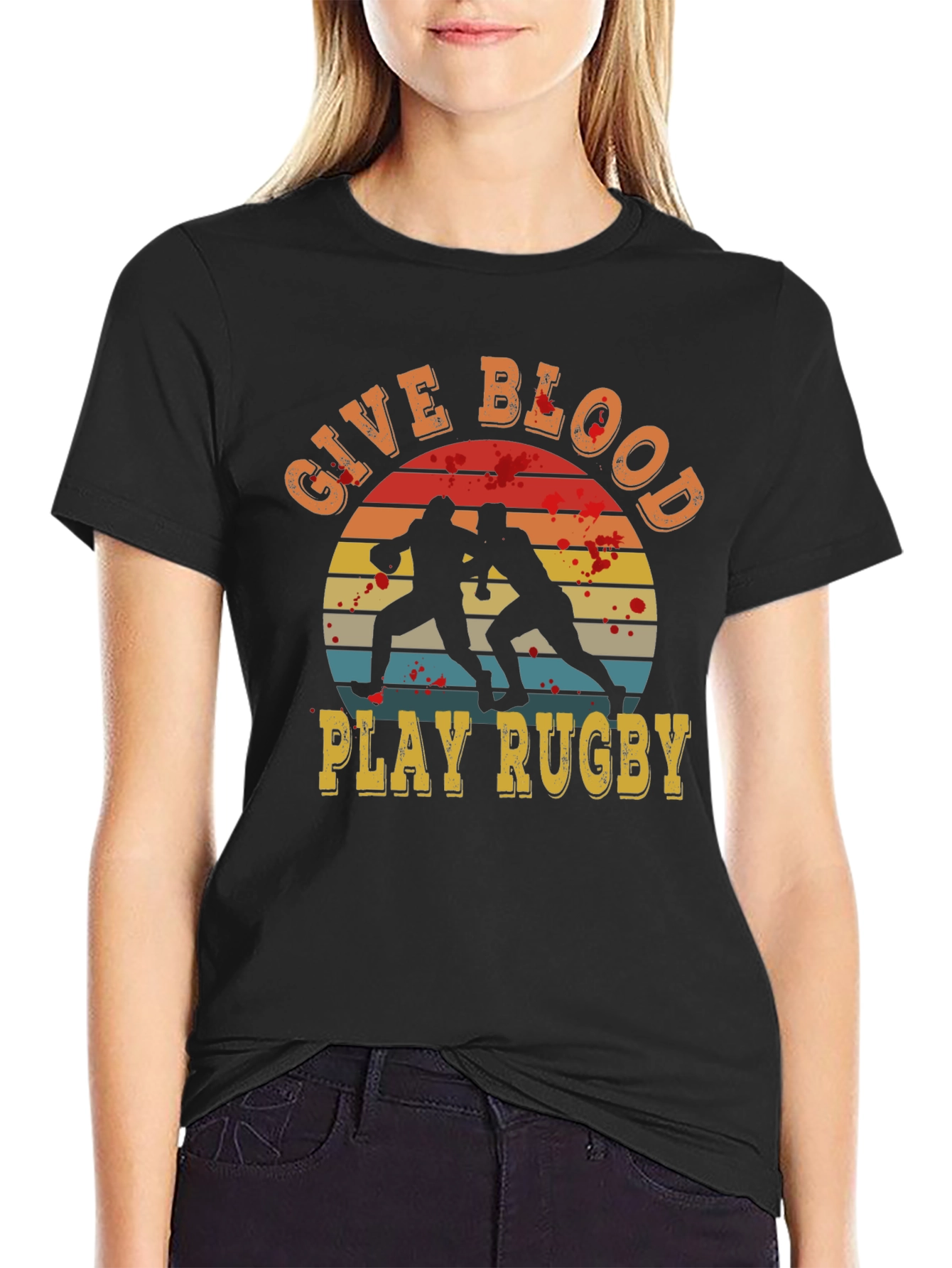 Give Blood Play Rugby Graphic Tee