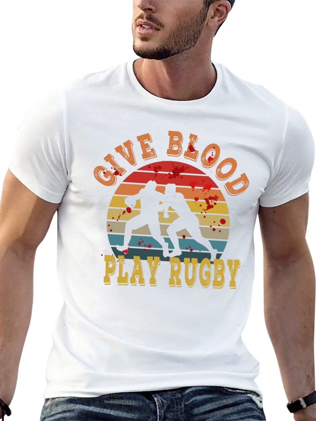 Give Blood Play Rugby Graphic Tee