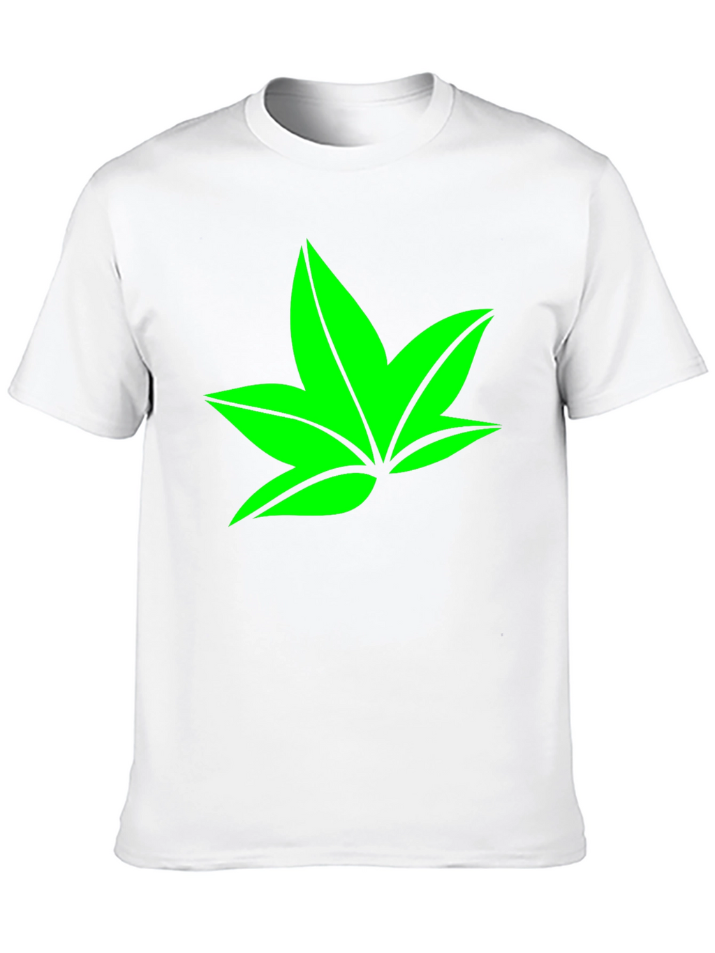 Green Leaf Graphic Black T-Shirt