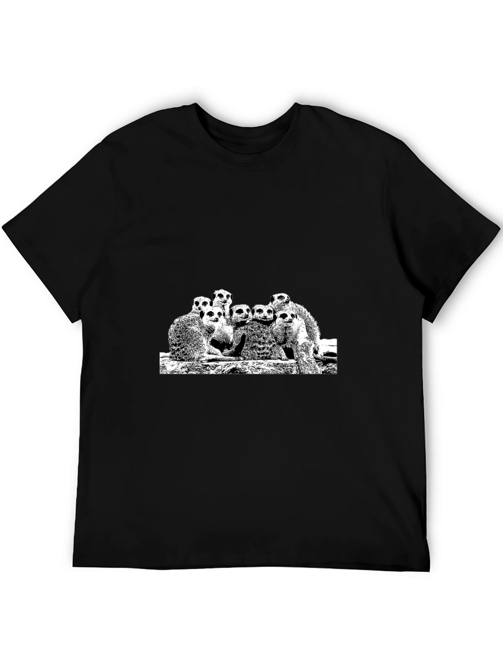 Meerkat Family Graphic Black Tee