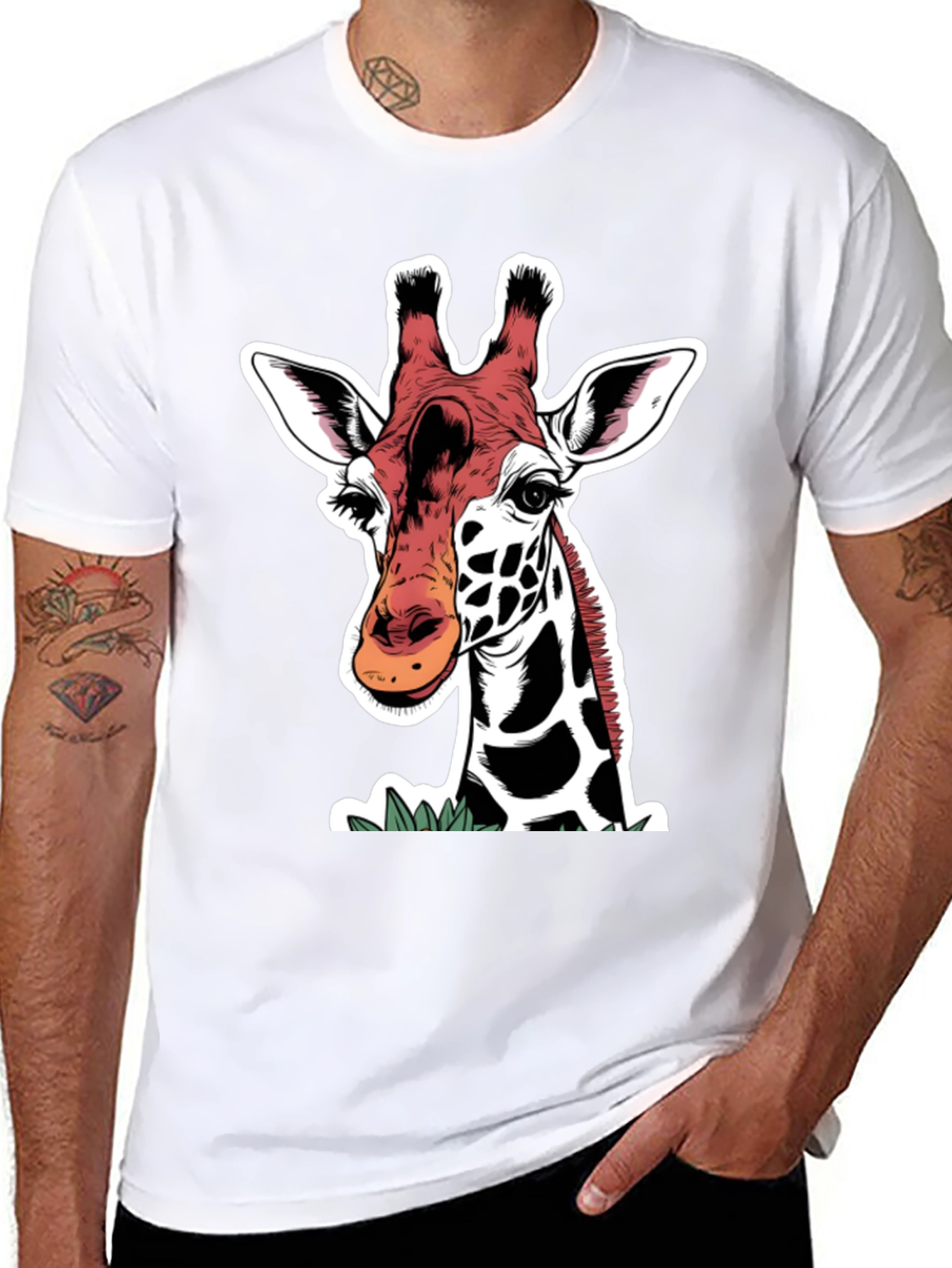 Giraffe Graphic Tee - Animal Lover Shirt