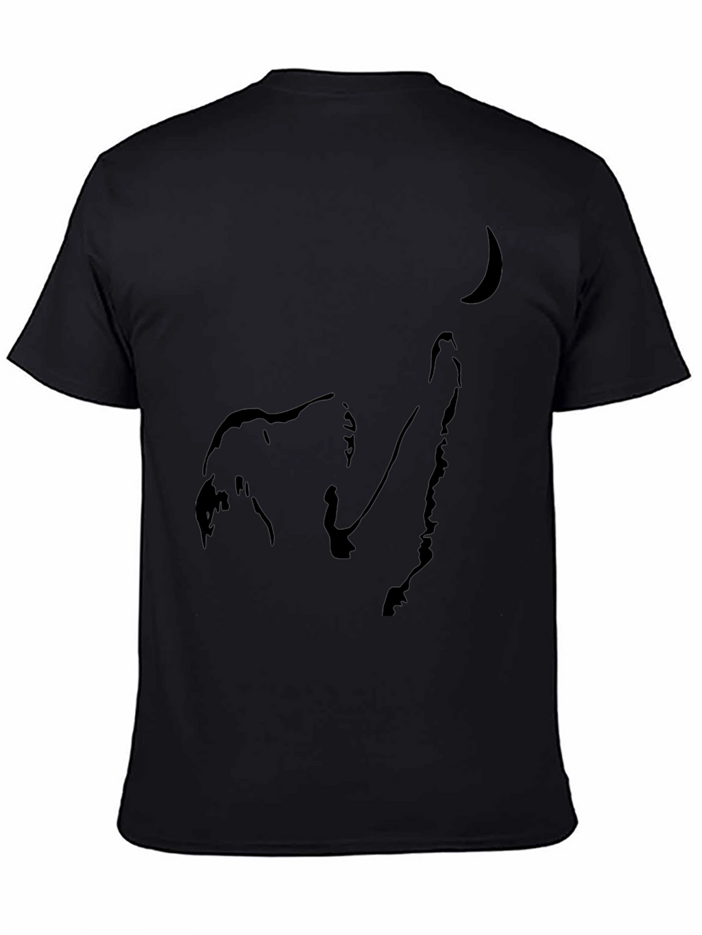 Wolf Howling at Moon Black Graphic Tee