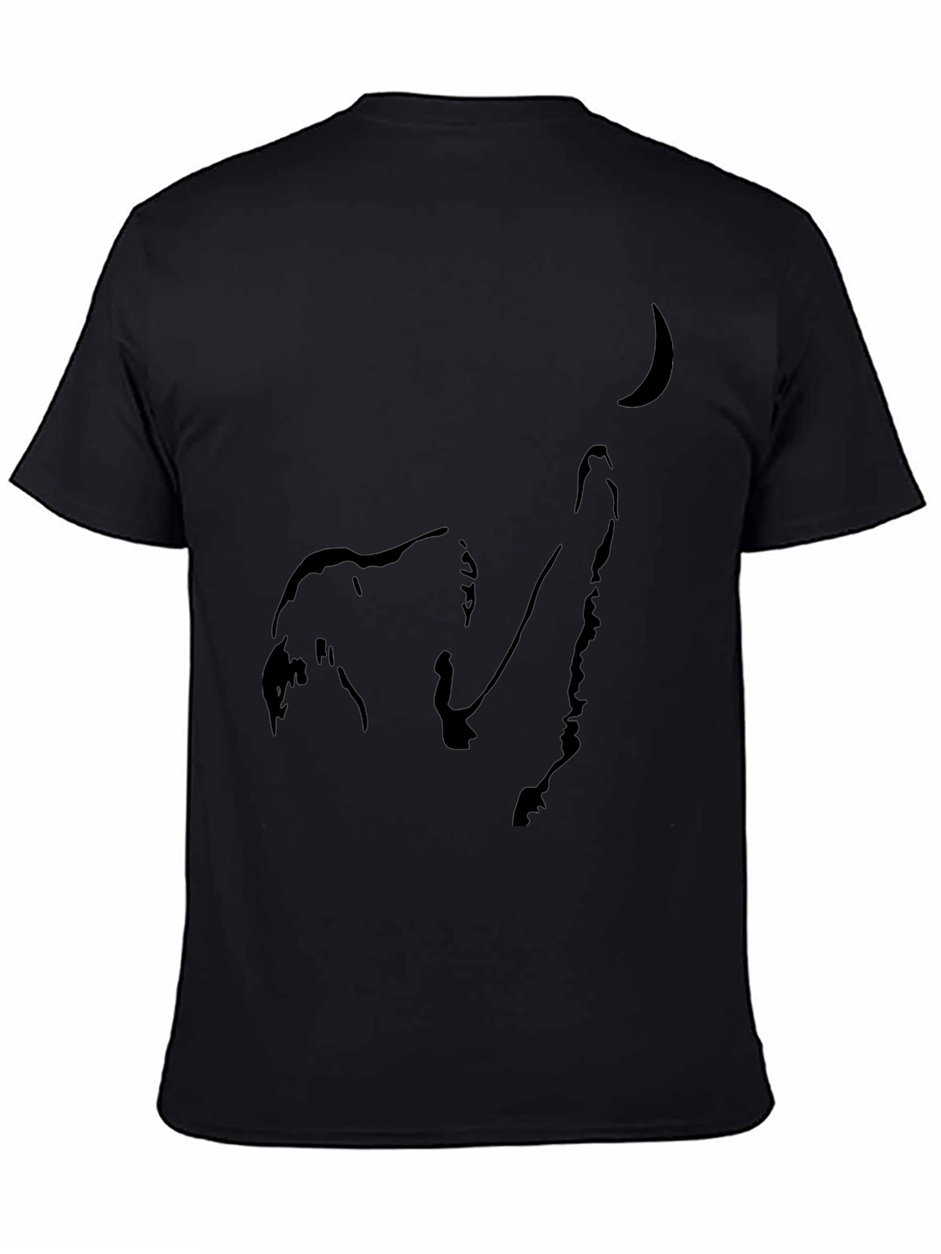 Wolf Howling at Moon Black Graphic Tee