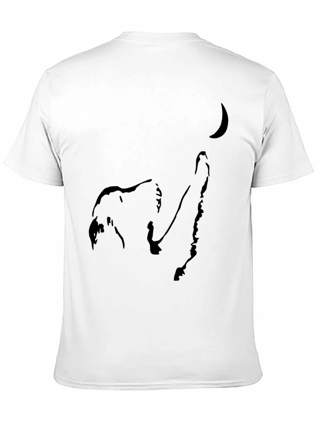 Wolf Howling at Moon Black Graphic Tee