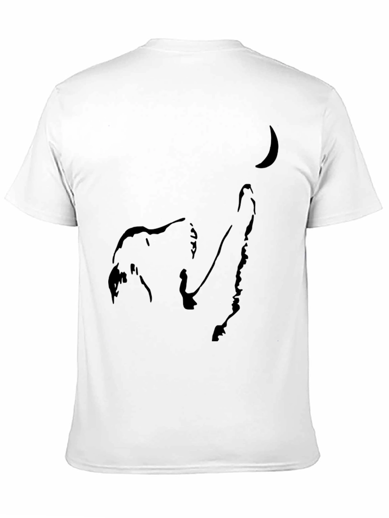 Wolf Howling at Moon Black Graphic Tee