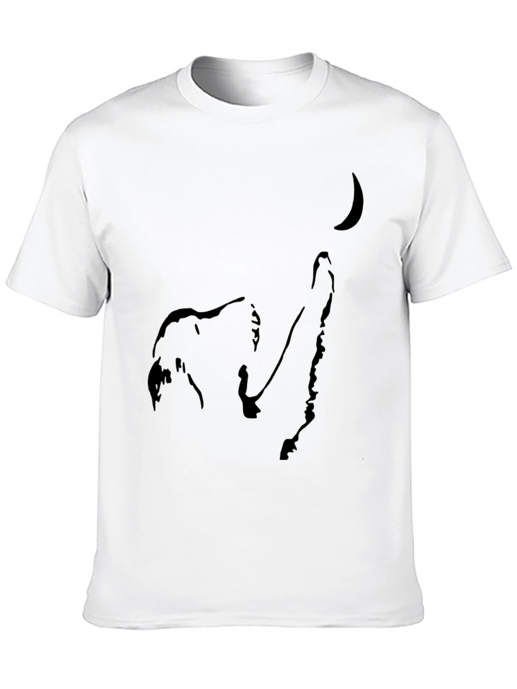 Wolf Howling at Moon Black Graphic Tee