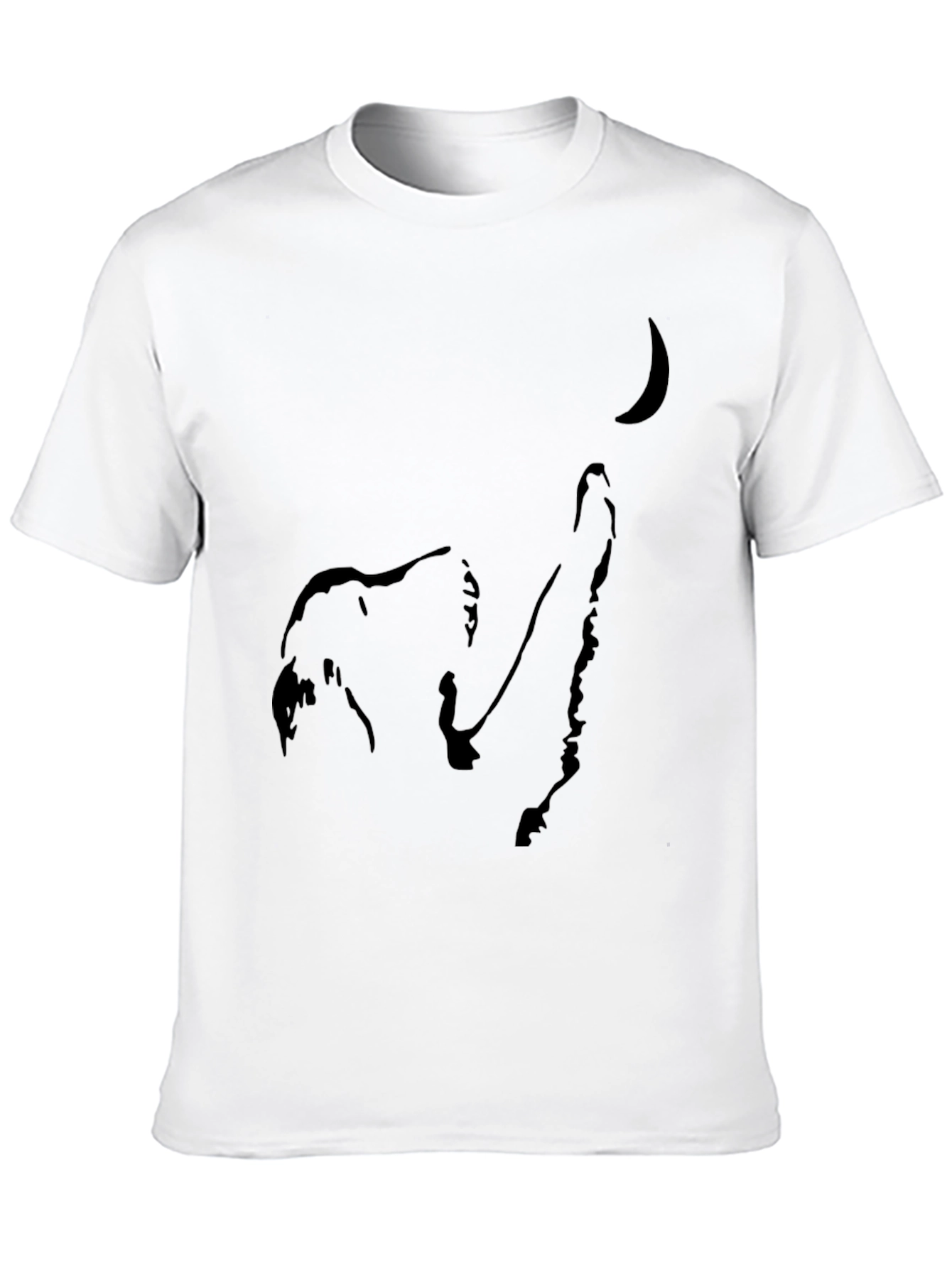 Wolf Howling at Moon Black Graphic Tee