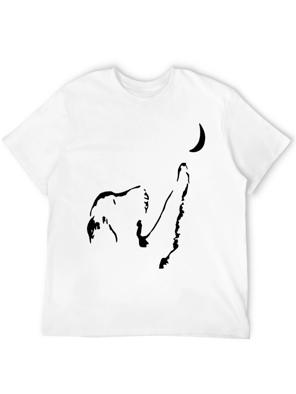 Wolf Howling at Moon Black Graphic Tee
