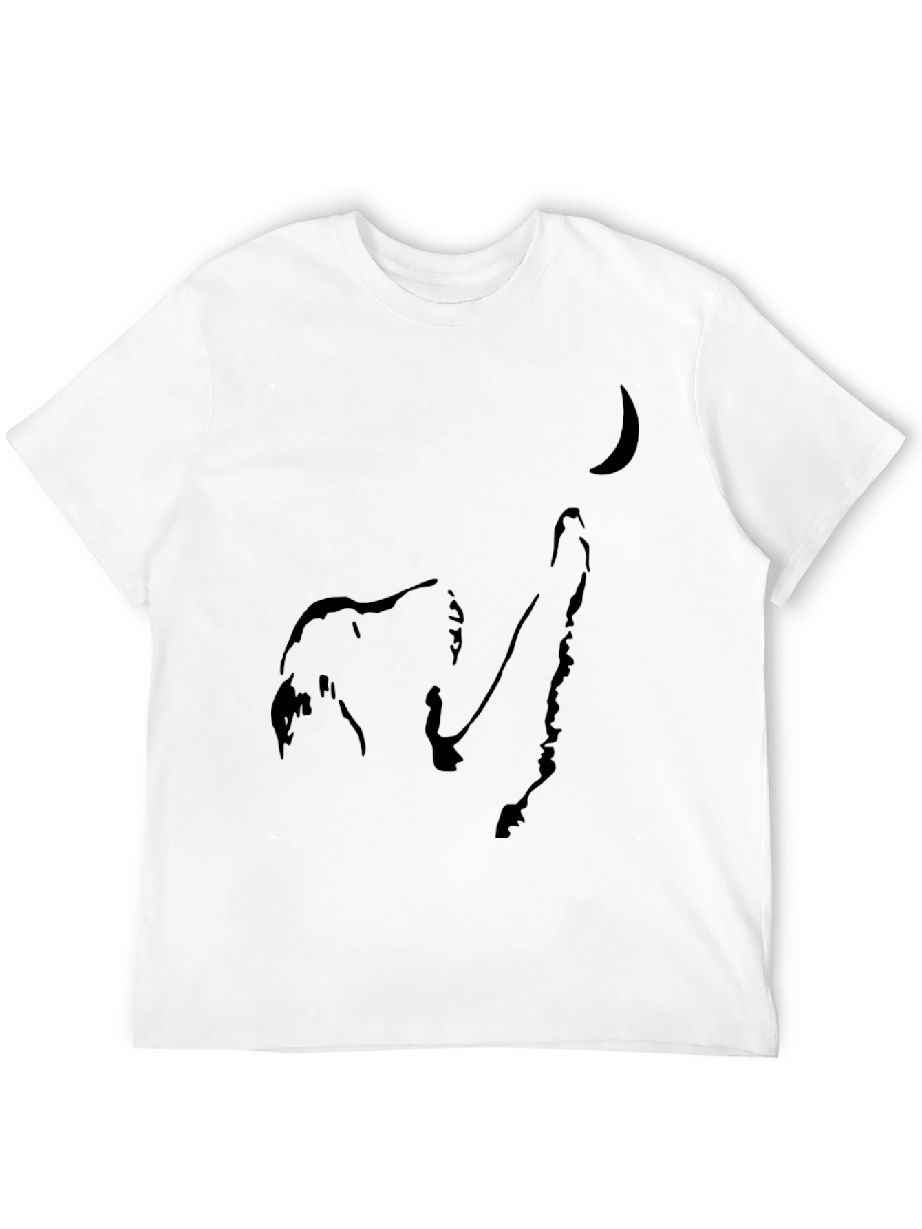 Wolf Howling at Moon Black Graphic Tee